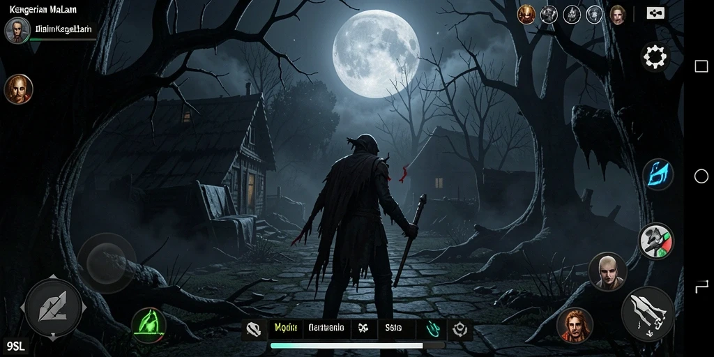 Tampilan gameplay menyeramkan dalam 9SL dengan suasana mencekam.