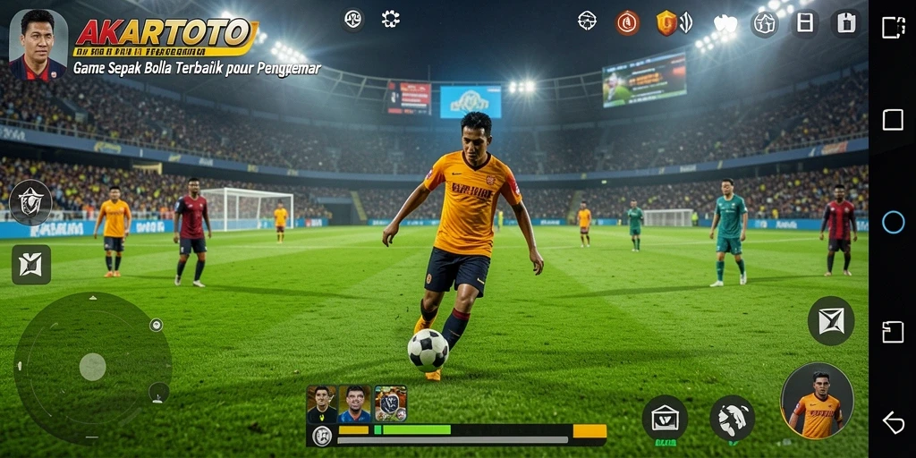 Tampilan gameplay menegangkan dalam pertandingan sepak bola.