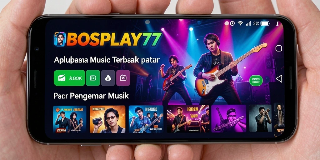 Screenshot <strong>BOSPLAY77</strong> menampilkan pengguna yang sedang menikmati fitur karaoke dengan lagu favorit.