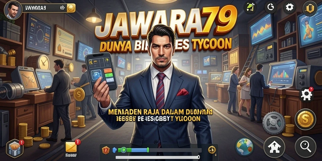 Tampilan gameplay menegangkan dalam <strong>JAWARA79</strong> yang menggambarkan strategi bisnis Tycoon.