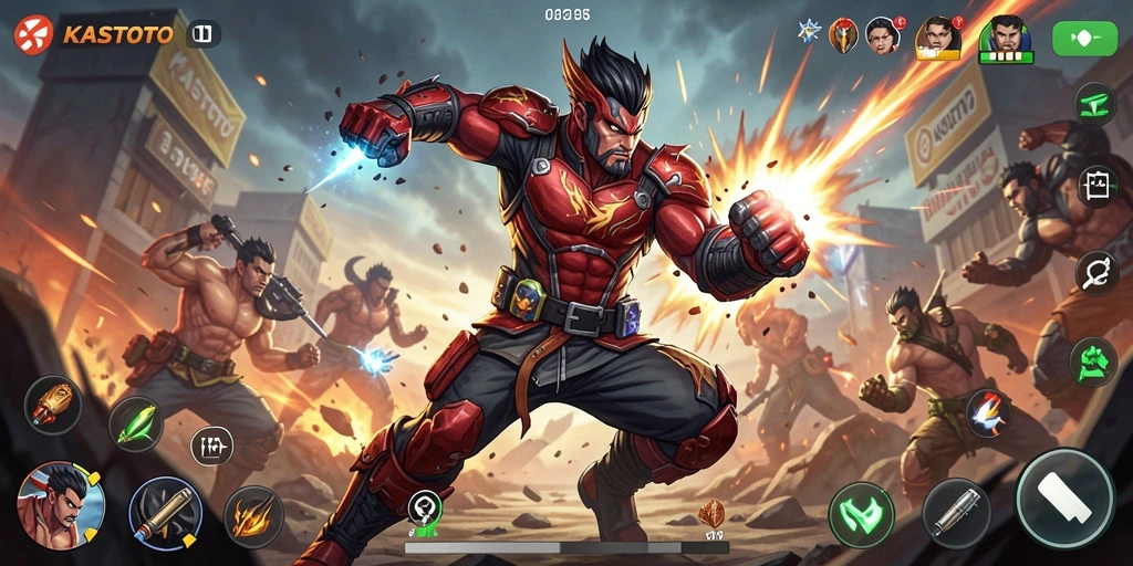Tangkapan layar menunjukkan aksi intens dari gameplay KASTOTO.