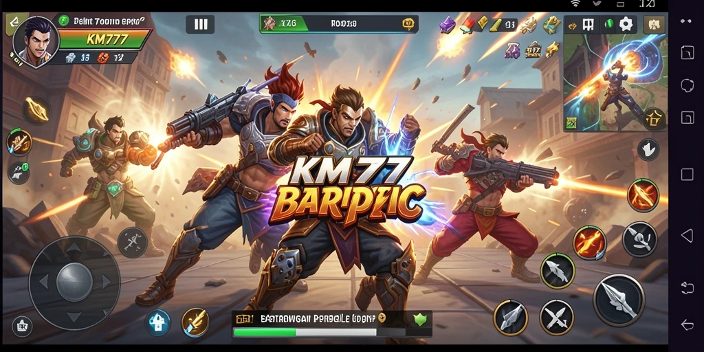 Gameplay seru dengan pertempuran intens dalam KM777.