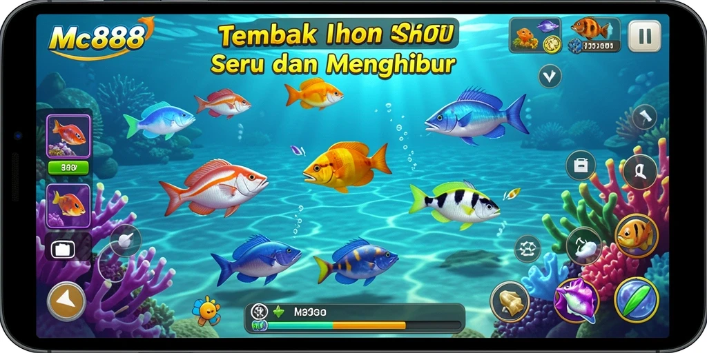 Screenshot menampilkan gameplay seru Tembak Ikan di MC888.