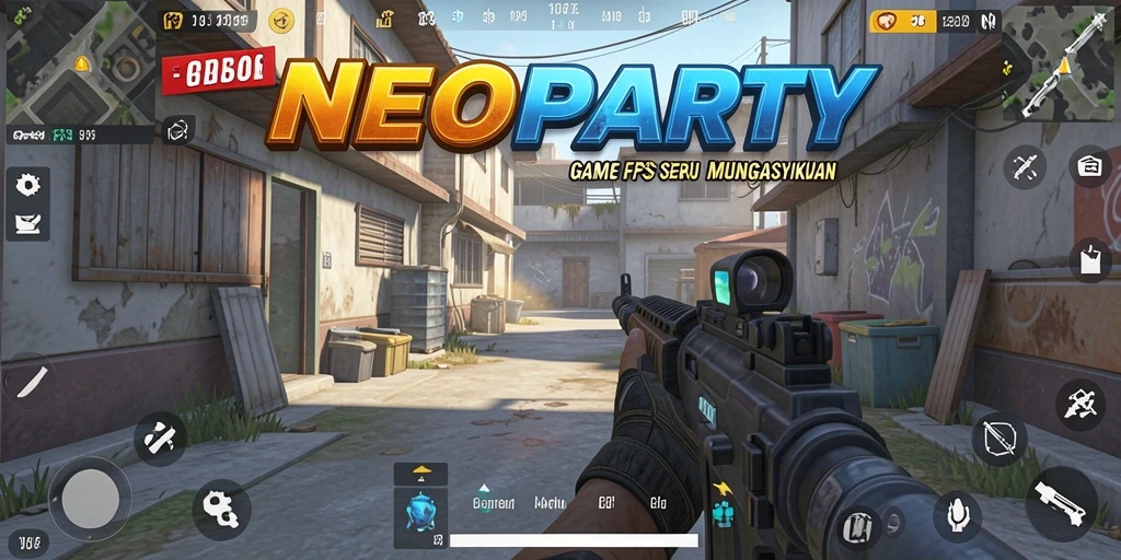 Gameplay mendebarkan di NEOPARTY dengan aksi tembak-menembak.