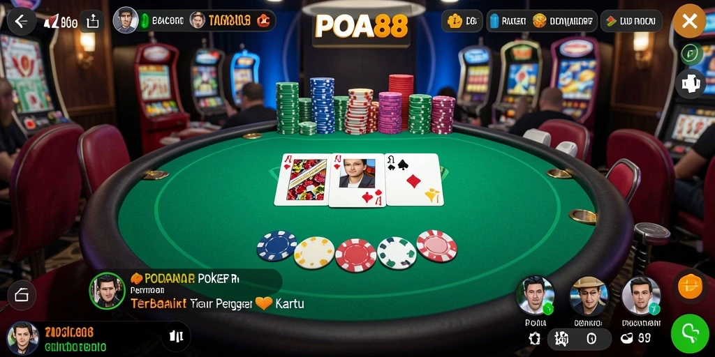 Tampilan gameplay Poker yang seru dan menegangkan.
