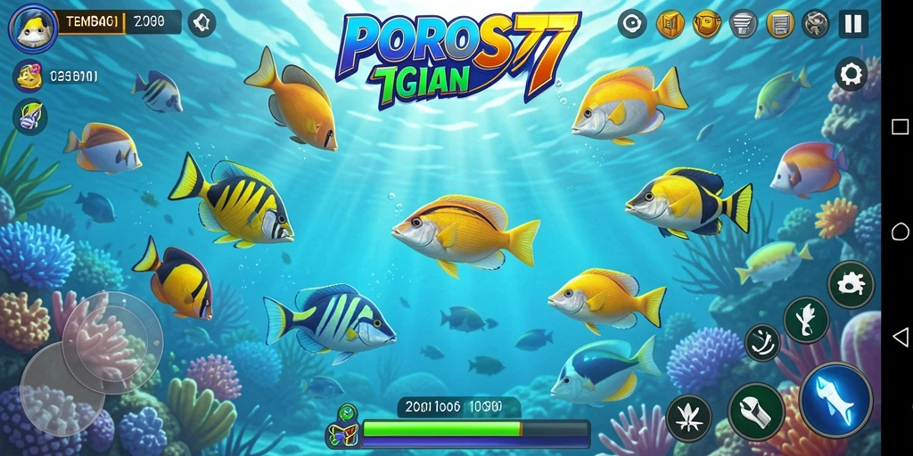 Tampilan gameplay menembak ikan yang seru dan penuh warna.