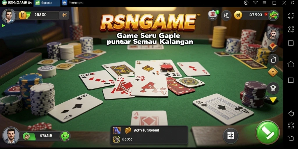 Gameplay seru Gaple dengan teman dan pemain lain.