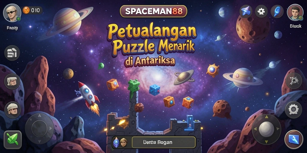 Screenshot utama SPACEMAN88 menampilkan gameplay Puzzle yang dinamis.