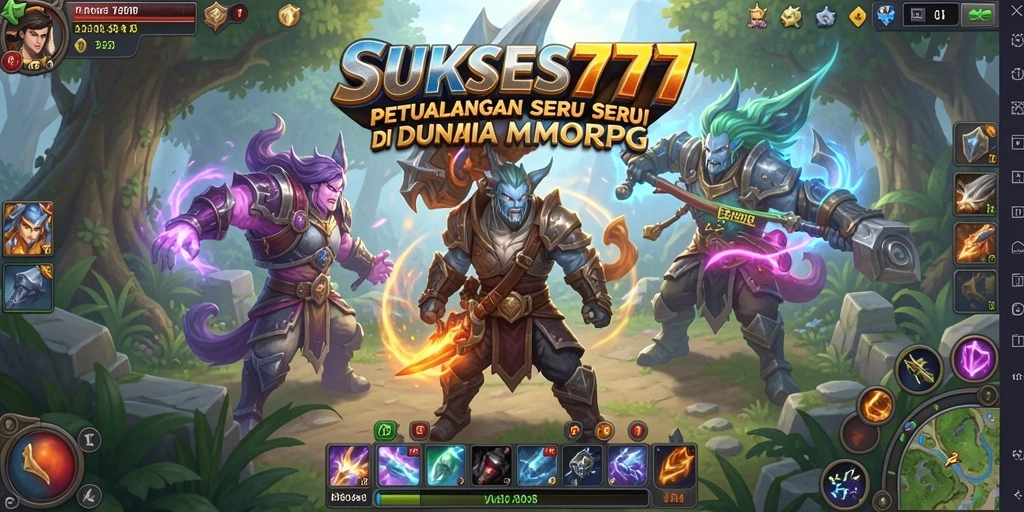 Tangkapan layar utama SUKSES777 menampilkan aksi seru dalam permainan MMORPG.
