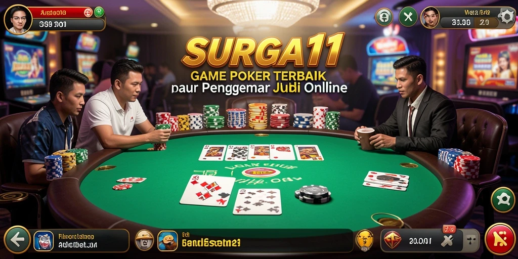 Screenshot SURGA11 menampilkan aksi seru permainan Poker.