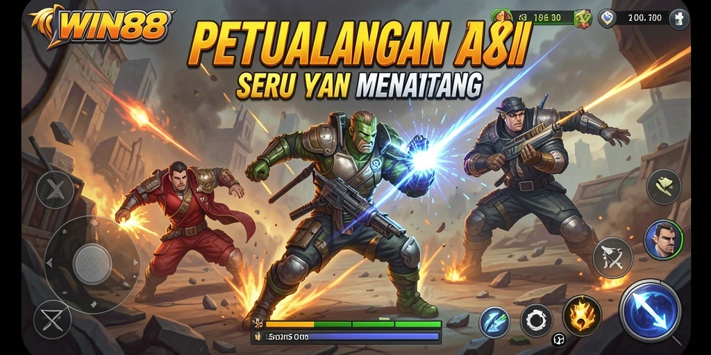 Tangkapan layar gameplay <strong>WIN88</strong> menunjukkan aksi mendebarkan di medan perang.
